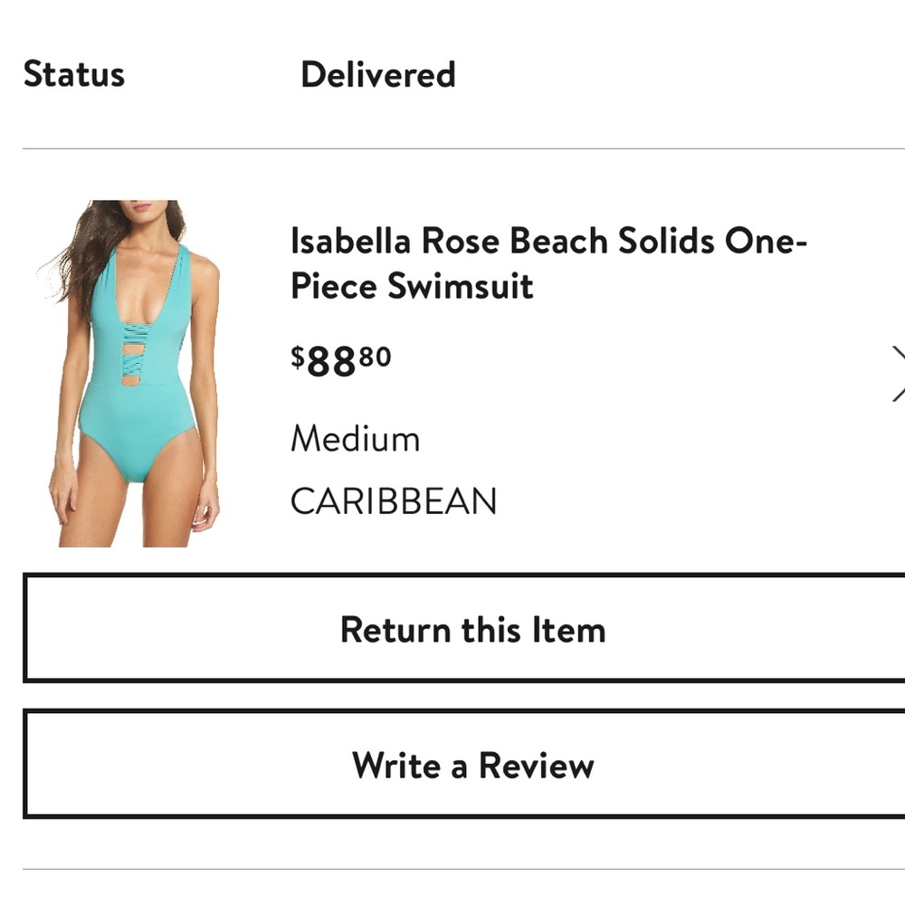 Isabella Rose Beach Solids One Piece Swimsuit